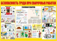 Стенд Безопасность труда при сварочных работах размер 1100 х 800 пластик 3 мм 23002