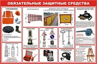 Стенд Обязательные защитные средства размер 1200 х 1000 пластик 3 мм 2308