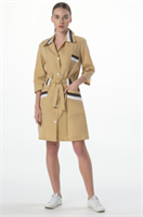 Халат женский с поясом Флора (тк.ТиСи), бежевый/коричневый 026051