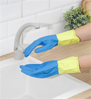 Перчатки хозяйственные резиновые Доляна, размер S, плотные, 80 гр, цвет МИКС 027490