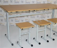 Стол 6-местный обеденный с табуретами на креплениях 0281477