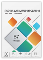 Пленка для ламинирования B7 85х120 мм, 100 мкм, 100 штук, глянцевые, Гелеос 02830962810