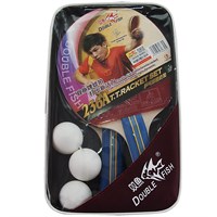 Набор для настольного тенниса Double Fish 236A, 2 ракетки и 3 мяча с сумкой-чехлом 32111