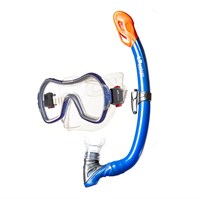 Набор для плавания SALVAS Wave Set, размер Medium, синий, в сетчатой сумке 32125