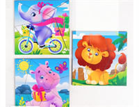 Пазл разрезной «Животные зоопарка», 3 картинки в раме 0280559