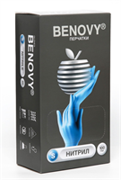 Перчатки Benovy, нитриловые, медицинские, голубые, 3 г, S, 100 пар/уп 5PT-fWUJg3Jz8r89-JyUK0