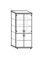 Шкаф для документов 802х414х1966 - стекло прозразч. 02830962754