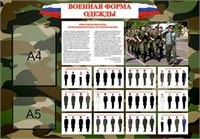 Стенд Военная форма одежды 1000 х 700 пластик 3мм, карман А4-1шт., карман А5-1шт. 25641