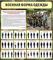 Стенд Военная форма одежды 800 х 900 пластик 3мм 2564