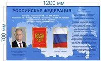 Стенд Российская Федерация 1200 х 700 пластик 3 мм РФ02