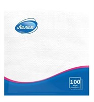 Салфетка 24х24 (1 сл.) 100 л. Лилия "Белая" (1/15 шт.) 0281192