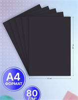 Бумага цветная черная А4 для принтера 20 л 02829349