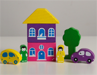 Деревянный конструктор «Цветной городок» фиолетовый, 8 деталей, Томик 027249