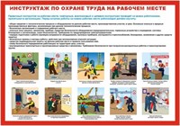 Стенд Инструктаж по охране труда на рабочем месте 600 х 420 пластик 3мм 2391