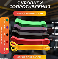 Набор эспандеров Эспандер ленточный, 5 шт, 60 кг 0281142