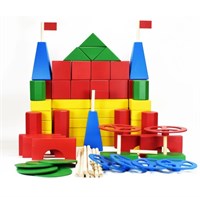 Напольный деревянный цветной конструктор по методике Поликарпова (75 элементов) для группы детского сада 0283096600292