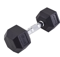 Гантель гексагональная 9 кг, обрезиненная, черный 0281040