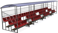 Трибуна трехрядная 60 мест с крышей и ограждениями сзади и по бокам vCQj8RCKh7NIbZC8n0DAZ3