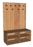 Вешалка со скамьей (4 крючка) 02830964612