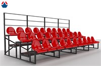 Трибуна сборно-разборная 3-х рядная на 30 мест (без навеса, лестниц, боковых поручней) ОС-15482