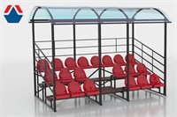 Трибуна сборно-разборная 3-х рядная на 20 мест (с навесом из поликарбоната) НФ-134899