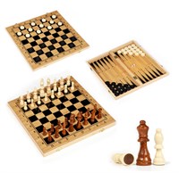 Настольная игра 3 в 1 «Король»: нарды, шахматы, шашки, 39×39 см 0283096600244