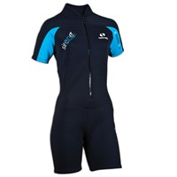Гидрокостюм для плавания женский SALVAS Shorty Sirene Lady, с короткими рукавами и шортами, чёрно-голубой 30804