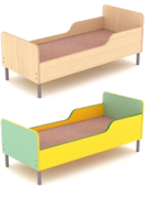 КРОВАТЬ НА МЕТАЛЛИЧЕСКИХ НОЖКАХ С ДВУМЯ БОРТИКАМИ 3 00779