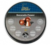 ПУЛИ H&N BARACUDA POWER 5,5ММ, ОМЕДНЕННЫЕ, 1,37 ГР. (200 ШТ.) 027539