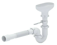 Сифон трубный с разрывом струи 1 1/2''x40 с гофрой 40х40/50 выпуск с воронкой 028309125