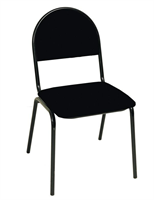 Стул «Севен», ткань черная, серая, кож/зам черный 02271