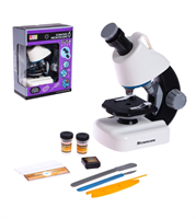 Микроскоп детский «Юный ученый» кратность х100, х400, х1200, подсветка, цвет белый 02354