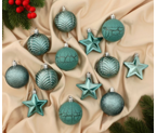 Набор украшений пластик 13 шт "Мелодия" звезда, 6 см, зелёный 01007