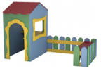 ИГРОВАЯ ЗОНА «ДОМИК С ЗАБОРОМ» И СКАМЕЙКОЙ 00727