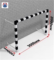 Ворота гандбол - минифутбол 3х2х1 сталь пристенные (ЧЕРНЫЙ) ОС-15142