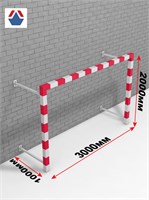 Ворота гандбол - минифутбол 3х2х1 сталь пристенные (КРАСНЫЙ) ОС-13696-1