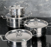 Набор кастрюль 4 кастрюли: 2 л, 2.7 л, 3.5 л, 4.5 л, металлические крышки, индукция, нержавеющая сталь vguWjWWKjREcdWdV-750S0