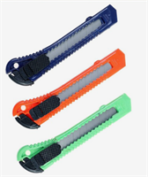 Нож канцелярский, лезвие 18 мм, корпус пластик, фиксатор, блистер, МИКС 0283095113