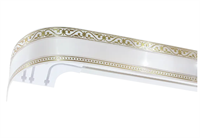 Карниз трёхрядный составной Монарх 300 см пластик цвет белый глянец 028309376