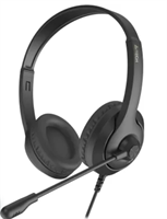 Наушники Гарнитура  для компьютера, накладные, проводные, черный 02829284