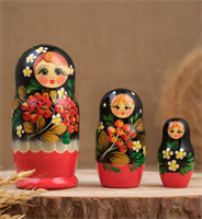 Матрёшка «Рябина», чёрный платок, 3 кукольная, 12 см 60ihMMtDjobzC8z6fB8Qv3