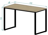 Стол на металлический каркас, столешницы из массива сосны (не покрытая лаком) 0283095618