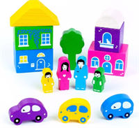 Конструктор «Цветной городок» розовый, 14 элементов 027255