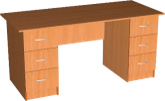 Стол письменный с 6-ю выкатными ящиками 025808