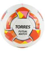 Мяч футзал. TORRES Futsal Match, р.4, 32 панели. PU, 4 подкл. слоя, бело-красный 01652
