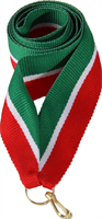 Лента для медалей (зеленый/белый/красный, 11 мм.) 0283096600568