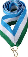 Лента для медалей (голубой/белый/зеленый, 11 мм.) 0283096600572