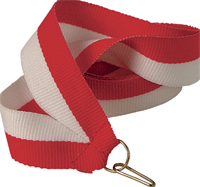 Лента для медалей (белый/красный, 22 мм.) 0283096600645