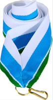 Лента для медалей (белый/голубой/зеленый, 10 мм.) 0283096600643