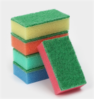 Губка для посуды с чистящим слоем Доляна «Эконом», 7.5×4.5×2.5 см, 5 шт., мини 0283096601072